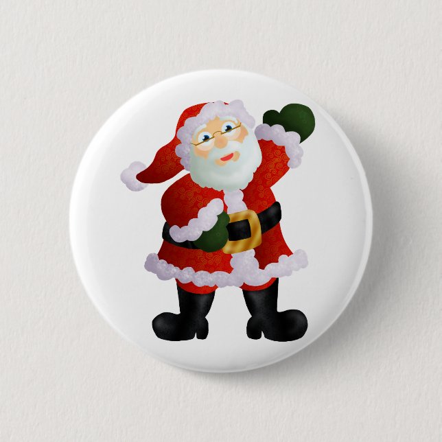 Santa 2 Inch Round Button (Front)