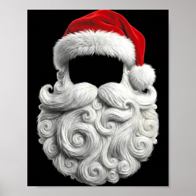Santa 67 6 7 Six Seven Beard Cool Realistic  Poster (Front)