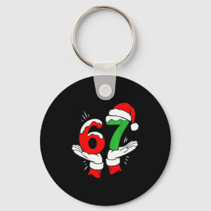 Santa 67 Christmas Funny Six Seven Meme 6 7 Meme  Keychain