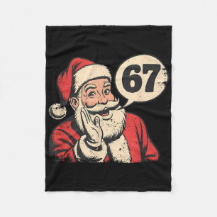 Santa 67 Christmas Six Seven Meme Fleece Blanket