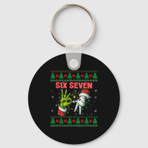 Santa 67 Christmas Ugly Sweater Fingers Six Seven  Keychain