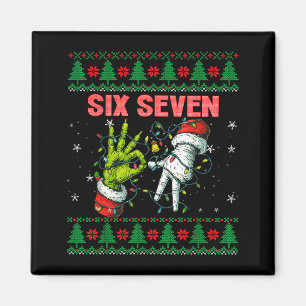 Santa 67 Christmas Ugly Sweater Fingers Six Seven  Magnet
