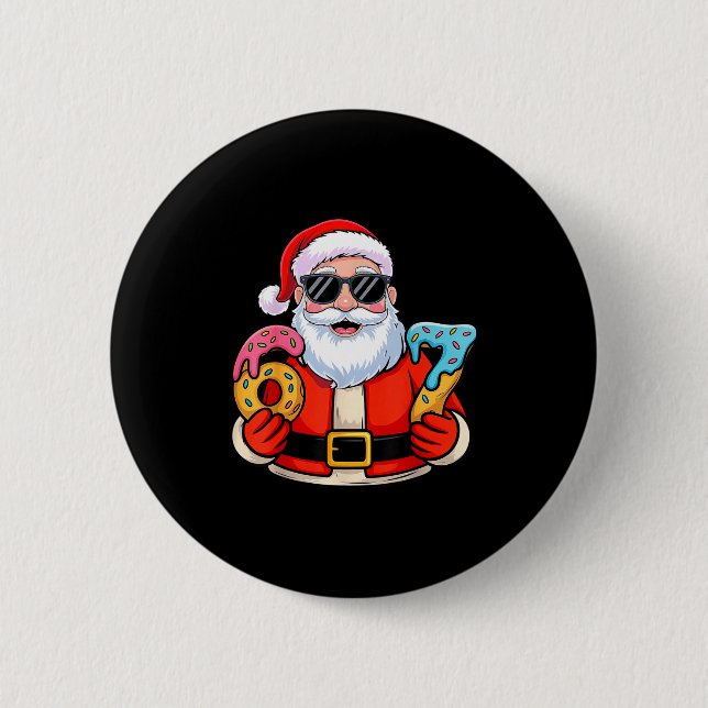 Santa 67 Ice Cream Drip Christmas  2 Inch Round Button (Front)