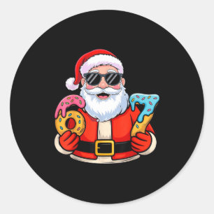 Santa 67 Ice Cream Drip Christmas Classic Round Sticker