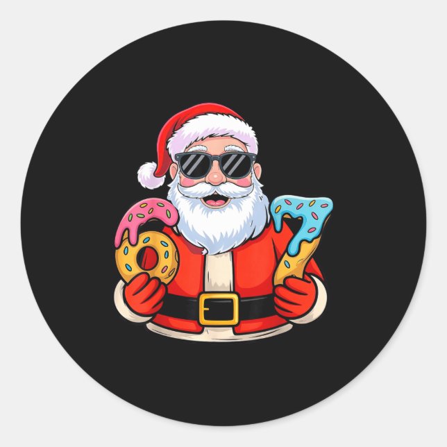 Santa 67 Ice Cream Drip Christmas  Classic Round Sticker (Front)