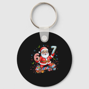 Santa 67 Meme Donut Skateboard Merry Christmas Boy Keychain