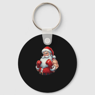 Santa A Boxer Funny Christmas Boxing Ho Ho-ly Knoc Keychain