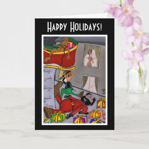 Santa Accident Funny Holiday Card