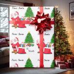 Santa Add Child's NAME Classic Christmas Theme Wrapping Paper<br><div class="desc">Wow! Add your child's name and it will automatically repeat on this pretty Christmas paper.</div>