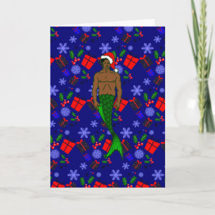 santa african black merman ugly xmas mermaid gifts invitation