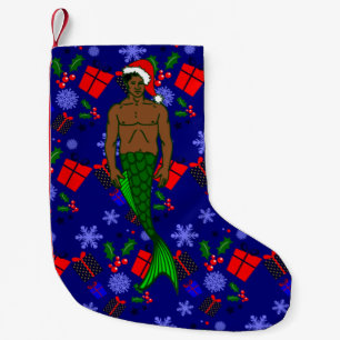 santa african black merman ugly xmas mermaid gifts small christmas stocking