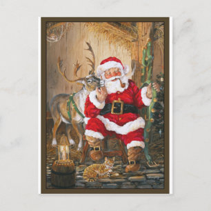 Santa After Christmas Eve Holiday Postcard