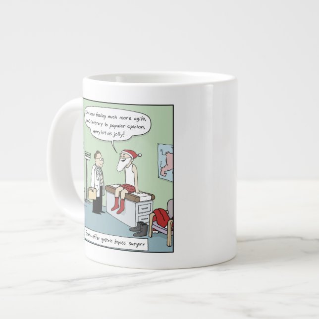 Santa After Gastric Bypass Surgery - Still Jolly Large Coffee Mug (Front Left)