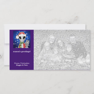 Santa Alien Christmas Holiday Card