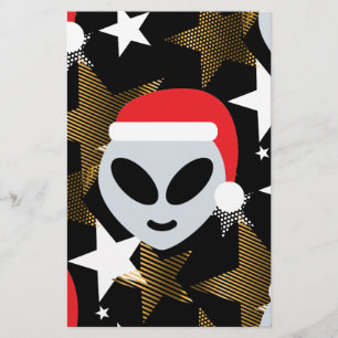 santa alien emoji stationery