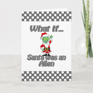 santa alien holiday card