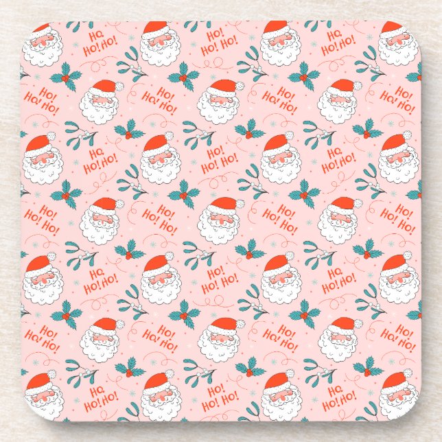 Santa all over print Joyful Greetings collection Coaster (Front)