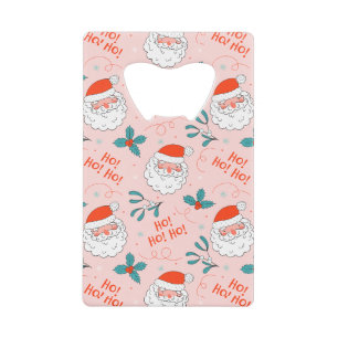 Santa all over print Joyful Greetings collection Credit Card Bottle Opener