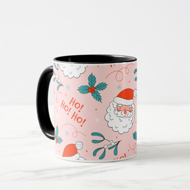 Santa all over print Joyful Greetings collection Mug (Front Left)