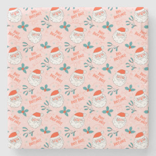 Santa all over print Joyful Greetings collection Stone Coaster