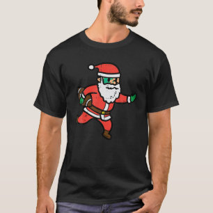 Santa American Football Christmas Funny Xmas Men B T-Shirt