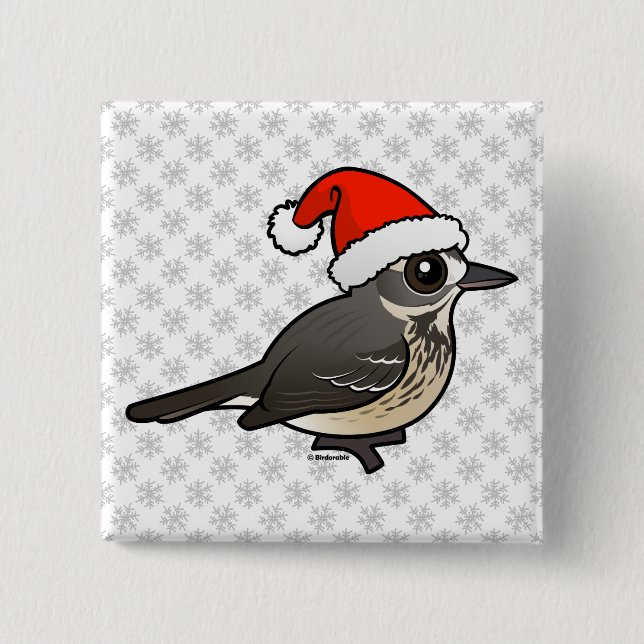 Santa American Pipit 2 Inch Square Button (Front)