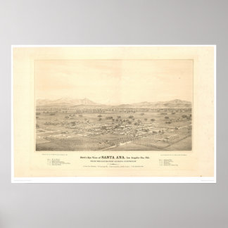 Santa Ana, CA. Panoramic Map (1579C) Poster