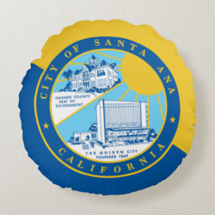 Santa Ana (California) City flag Round Pillow