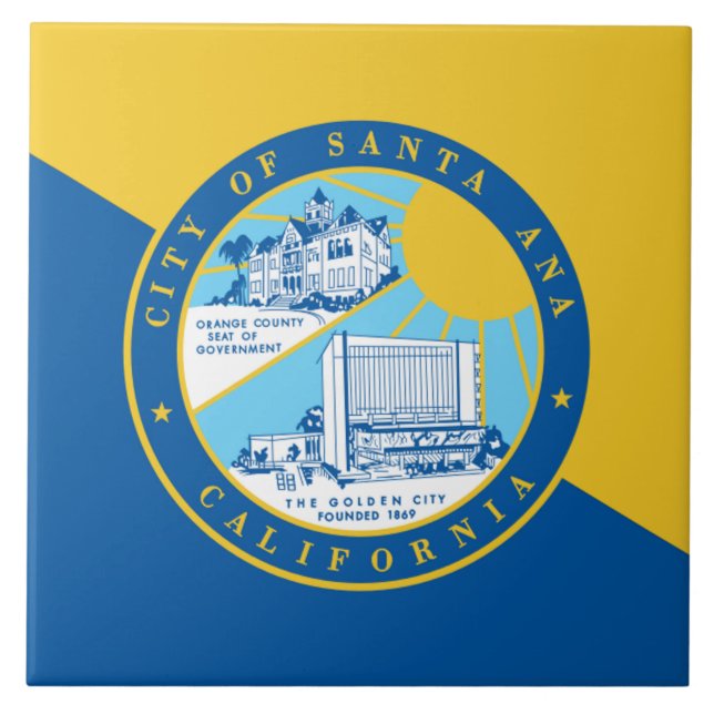 Santa Ana city flag Tile (Front)