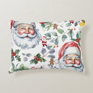 Santa and a Christmas cover Accent Pillow