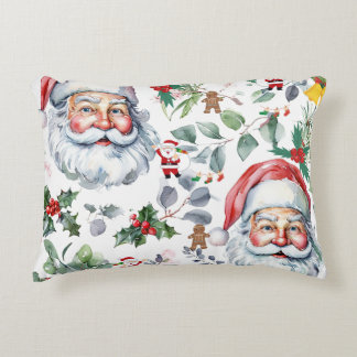 Santa and a Christmas cover Accent Pillow