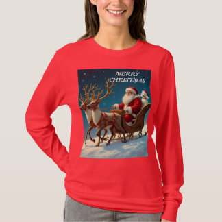 Santa and a little white puppy T-Shirt