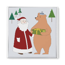 Santa and bear magnet