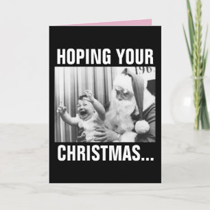 SANTA AND CRYING CHILD CHRISTMAS CARDS