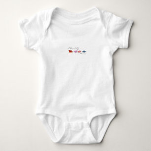 "Santa and Dinosaurs Magic" Baby Bodysuit