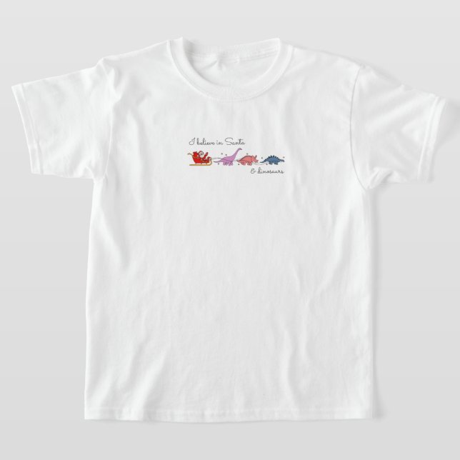"Santa and Dinosaurs Magic" T-Shirt (Laydown)