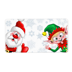 Santa and Elf Christmas Characters Thumbs Up 