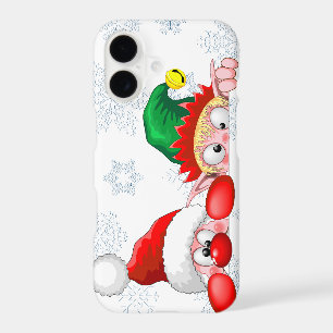 Santa and Elf Cute and funny Characters Peeking 