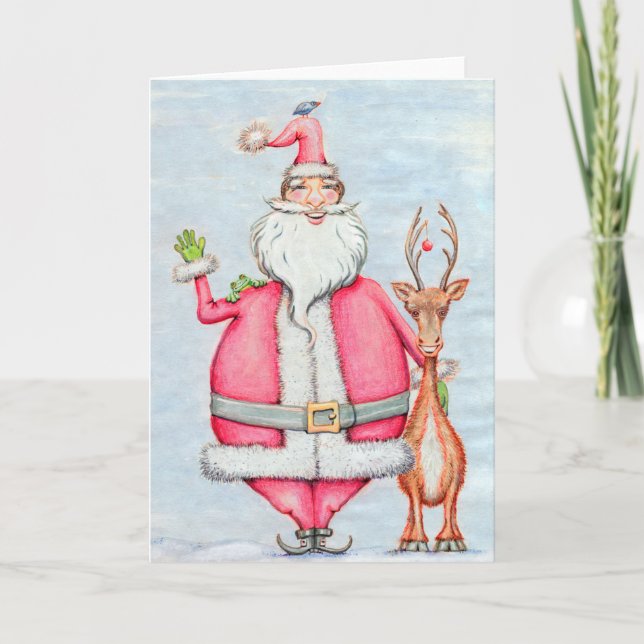Santa and Friends Greeting Card (Front)