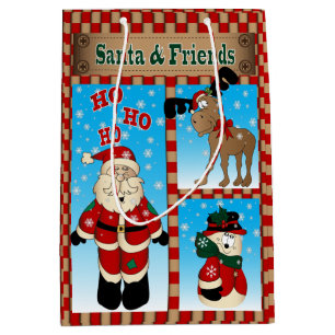 Santa and Friends Medium Gift Bag