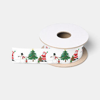 Santa and friends satin ribbon