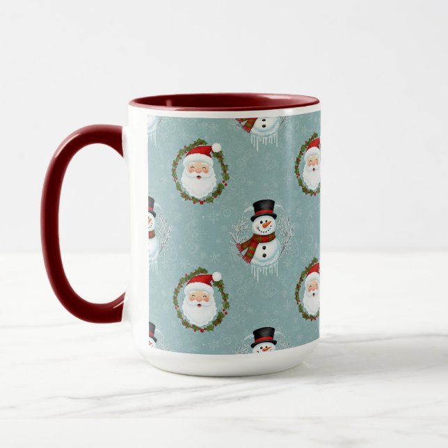 Santa And Frosty Christmas Mug (Left)