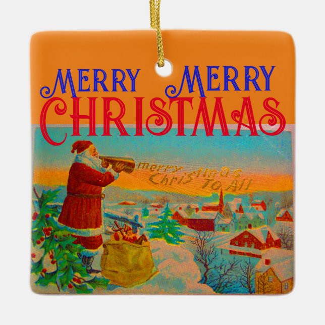 Santa and his Christmas Horn Ornament (Front)