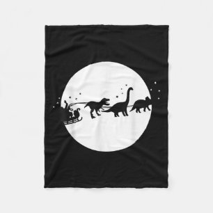 Santa And His Dinosaur Sleigh Ride, T-rexmas, Boys Fleece Blanket
