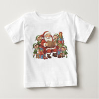 Santa and His Elves – Cute Christmas Illustration