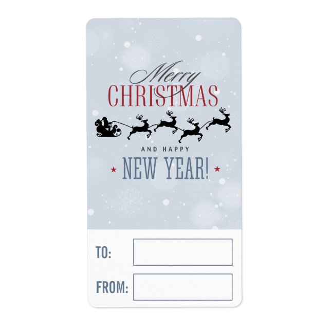 Santa and his Flying Reindeer Silhouette Christmas (Front)