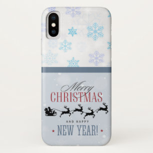 Santa and his Flying Reindeer Silhouette Christmas Case-Mate iPhone Case