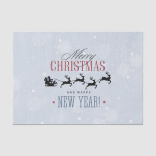 Santa and his Flying Reindeer Silhouette Christmas Tissue Paper