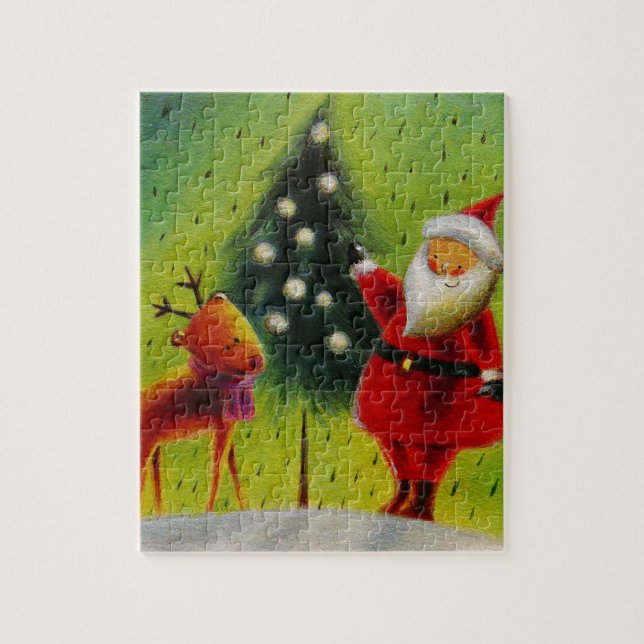Santa and his Reindeer Jigsaw Puzzle (Vertical)