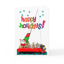 Santa and His Reindeer Sailing at Christmas